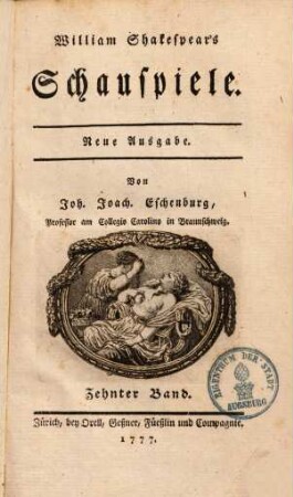 William Shakespear's Schauspiele, Zehnter Band