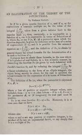 An illustration of the theory of the ... -functions.