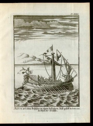 Andere art eines Delphins an einem besondern Rüst-gestell in dem vordertheil der Schiffe