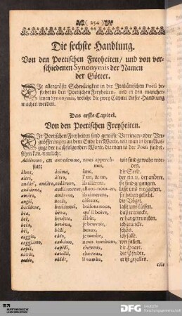 Das erste Capitel. Von den Poetischen Freyheiten.