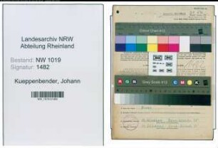 Entnazifizierung Johann Kueppenbender , geb. 09.07.1900 (Maschinist)