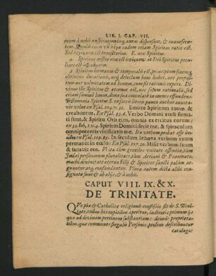 Caput VIII. IX. & X. De Trinitate.