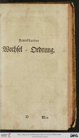 Frankfurter Wechsel-Ordnung