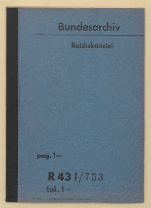 Geheimfonds des Reichskanzlers. - Titelbücher (Kap. III 1 Tit. 32: Zur Verfügung des Reichskanzlers zu allgemeinen Zwecken): Bd. 2