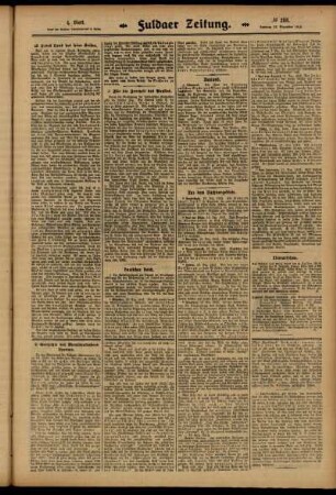 Vierte Ausgabe vom Samstag, den 13. Dezember 1913.