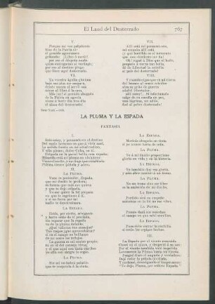 La pluma y la espada. [Poesía] : Fantasía.
