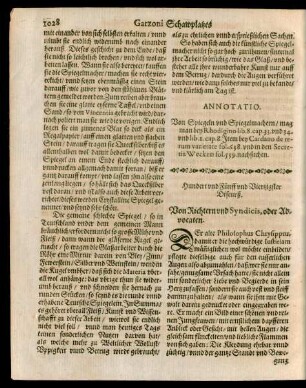 Hundert und Fünff und Viertzigster Discurß. Von Richtern und Syndicis, oder Advocaten.