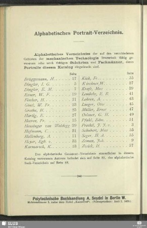 Alphabetisches Portrait-Verzeichnis