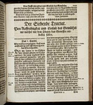 Der Siebende Tractat. Von Auffrichtigkeit und Einfalt des Gemüths [...]