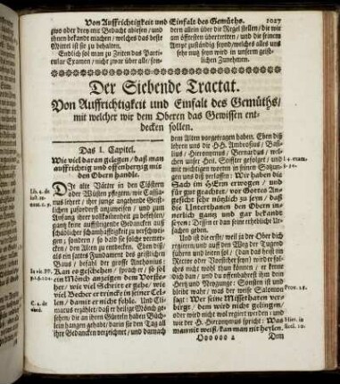 Der Siebende Tractat. Von Auffrichtigkeit und Einfalt des Gemüths [...]