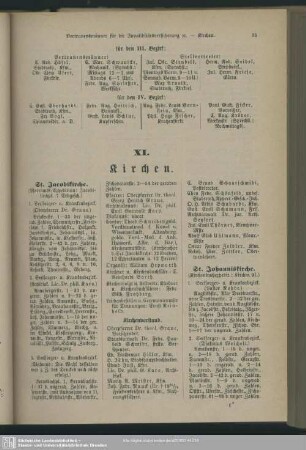 XI. Kirchen