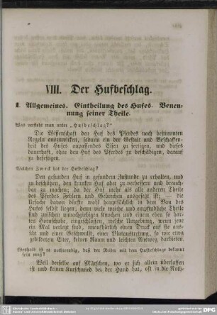 VIII. Der Hufbeschlag