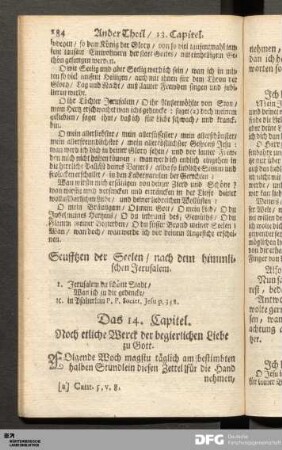 Das 14. Capitel. Noch etliche Werck der begierlichen Liebe zu Gott.