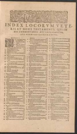 Index Locorum Veteris Et Novi Testamenti ...