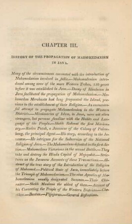 Chapter III. History of the propagation of Mahomedanism in Java