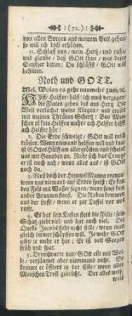 Noth und GOTT