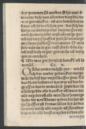 Wie men got hertzlich dancken unde loven sal. Ca. v.