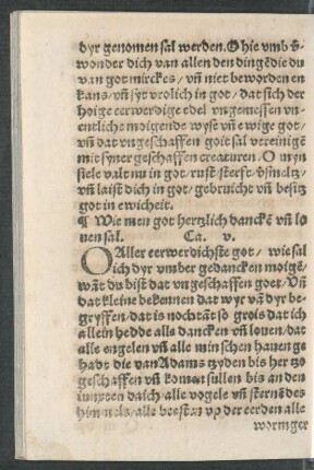 Wie men got hertzlich dancken unde loven sal. Ca. v.