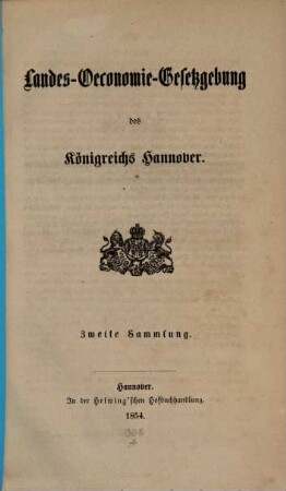 Landes-Oeconomie-Gesetzgebung des Königreichs Hannover, 2