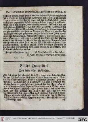 Eilfter Haupttitul. Von Asiatischen Geschichten