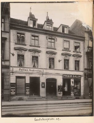 Wohn- und Geschäftshaus Landsberger Straße 49, Berlin-Mitte: Ansicht (aus: Julius Kohte, Alt-Berlin, Bauwerke in Berlin und Charlottenburg, aufgenommen 1907-1914)