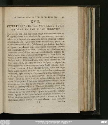 XVII. Interpretationes Usuales Iuris Prudentiuam Empiricam Reddunt.