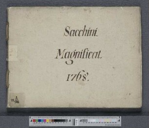 Magnificat a 3 : due Canti e alto, con Violini, Corni, e Viola