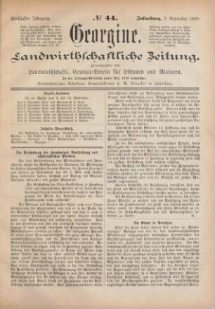 Fünfzigster Jahrgang. No. 44. Insterburg, 2. November 1882.
