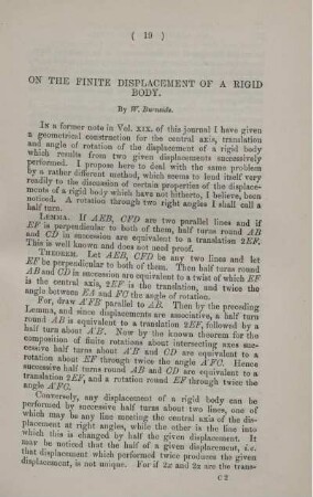On the finite displacement of a rigid body.