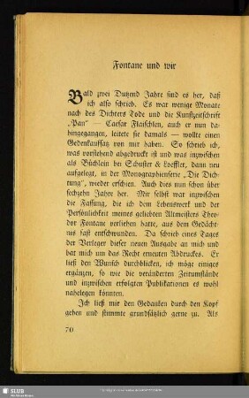 Fontane und wir