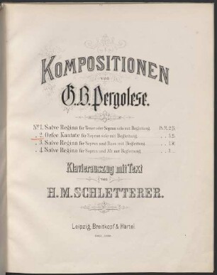 Kompositionen, 2. Orfeo : Kantate für Sopran soll mit Begl.