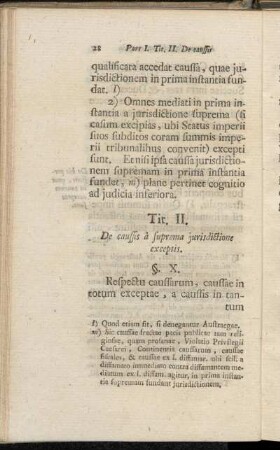 Tit. II. De caussis à Suprema jurisdictione exceptis.