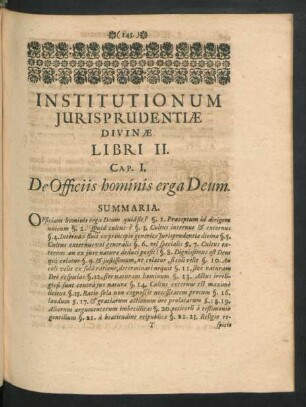Cap. I. De Officiis hominis erga Deum.
