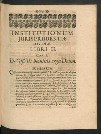 Cap. I. De Officiis hominis erga Deum.