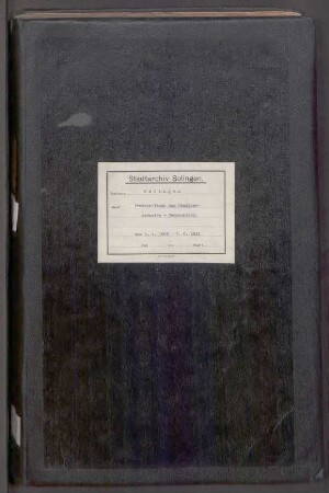 Solingen: Stadtverordnetenversammlung 1808-1841
