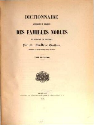 Dictionnaire généalogique et héraldique des familles nobles du Royaume de Belgique. 2, [D - He]