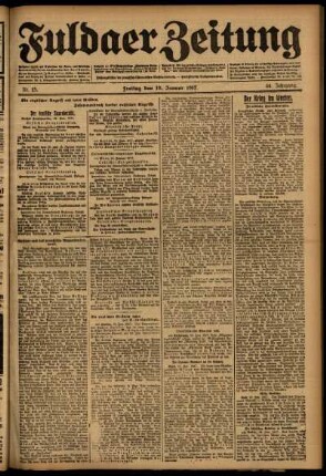 Ausgabe vom Freitag, den 19. Januar 1917.