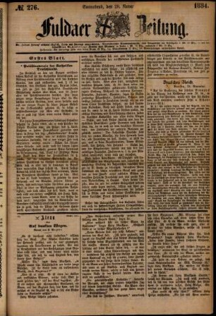 Ausgabe vom Samstag, den 29. November 1884.