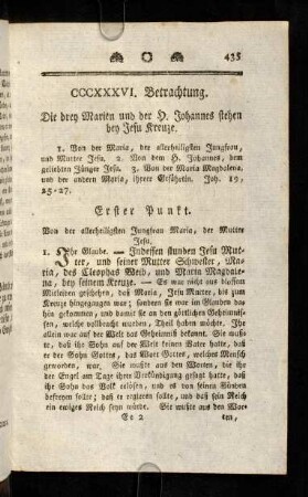 435-442, Die drey Marien und der heilige Johannes stehen bey Jesu Kreuz.
