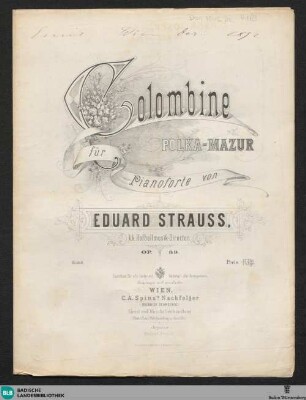 Colombine : Polka-Mazur für Pianoforte; op. 89