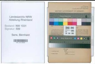 Entnazifizierung Bernhard Sens , geb. 09.03.1906 (Verw.Assistent)