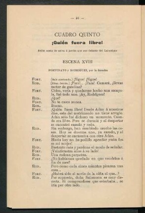 Cuadro quinto. - ¡Quién fuera libre!