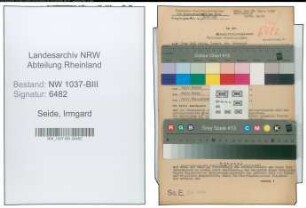 Entnazifizierung Irmgard Seide , geb. 20.01.1914 ()