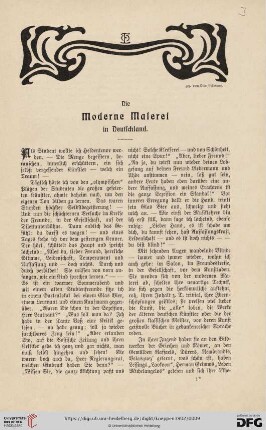 Die moderne Malerei in Deutschland