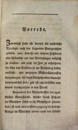Kurzer Abriß der Religionsphilosophie : als Grundlage bei Vorlesungen über diese Wissenschaft