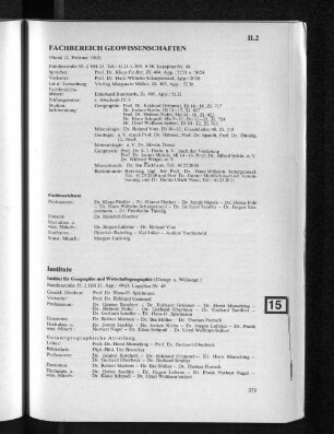 Fachbereich Geowissenschaften