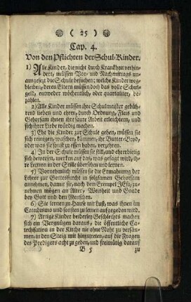 Cap. 4.: Von den Pflichten der Schul-Kinder