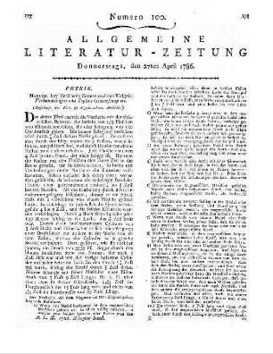 Magazin für Frauenzimmer. Jg. 1785-Jg. 1786 [= St. 12-20]. [Hrsg. v. D. C. Seybold]. Straßburg: Verl. der Akad. Buchhandlung 1785-86 Forts.: Neues Magazin für Frauenzimmer.