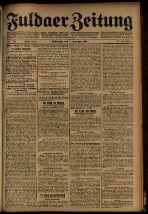 Erste Ausgabe vom Mittwoch, den 02. Februar 1916.