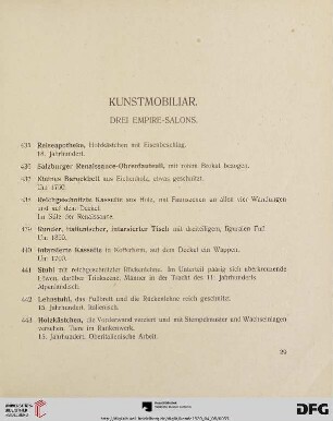 Kunstmobiliar (Nr. 435 - 458)